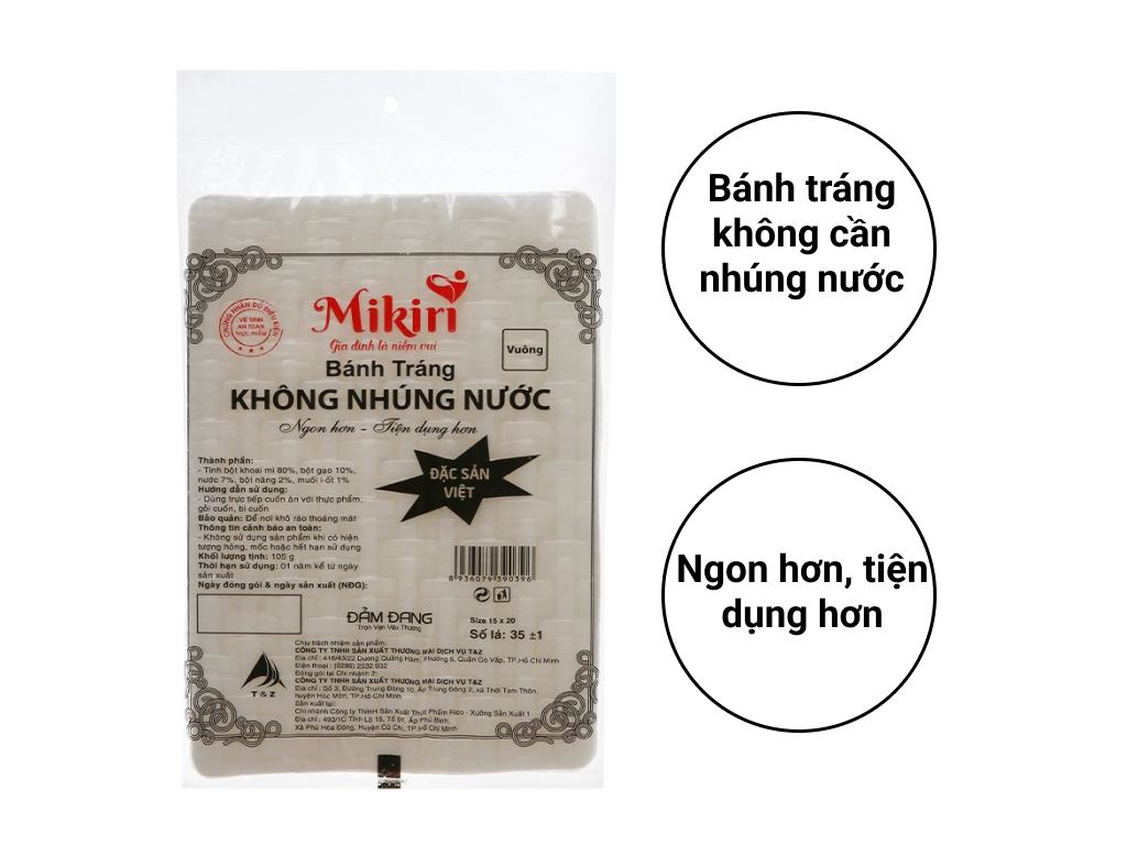 Bánh tráng Mikiri gói 105g 2