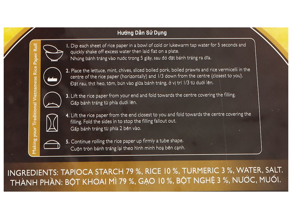 Bánh tráng 22cm nghệ Mekong River gói 300g 4