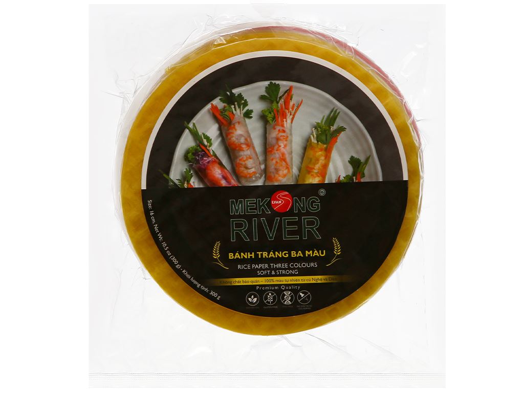 Bánh tráng 16cm ba màu Mekong River gói 300g 1