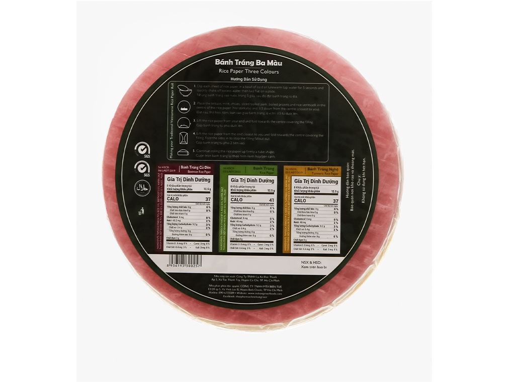 Bánh tráng 16cm ba màu Mekong River gói 300g 3