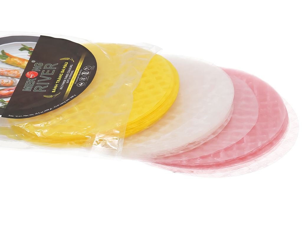 Bánh tráng 16cm ba màu Mekong River gói 300g 4