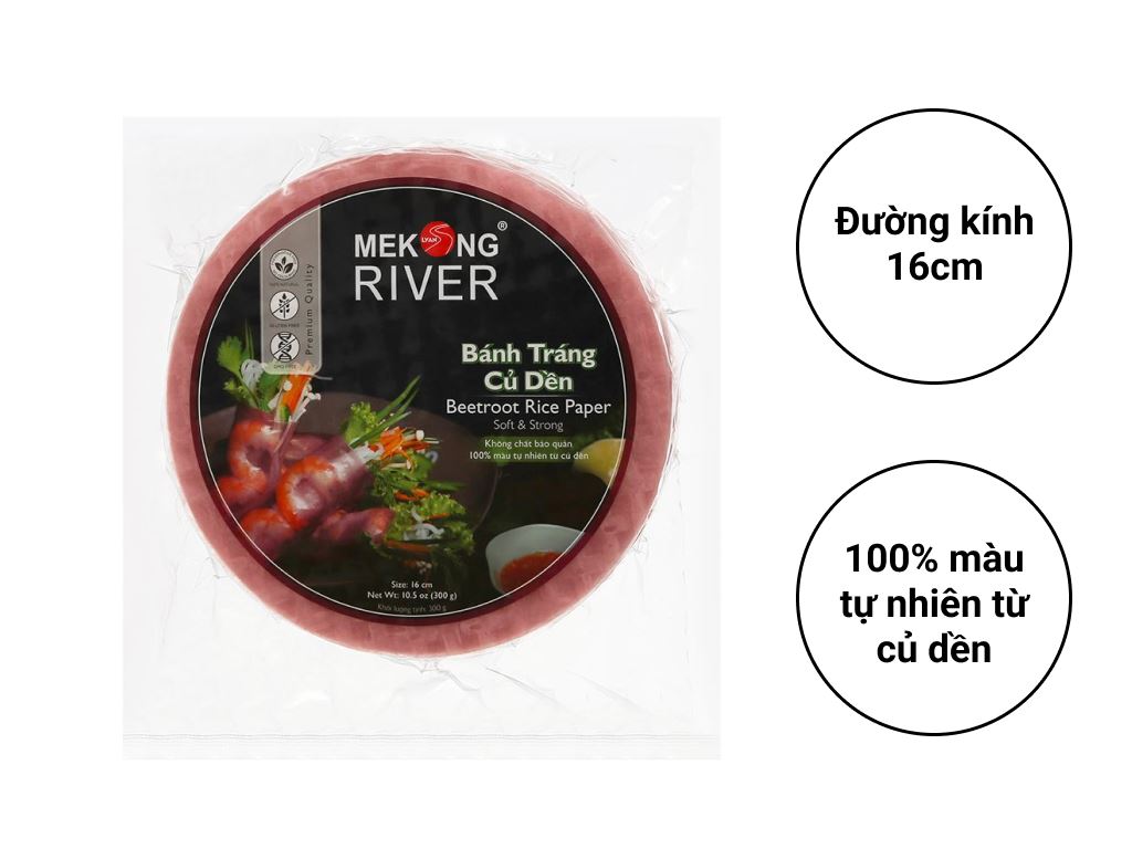 Bánh tráng 16cm củ dền Mekong River gói 300g 2