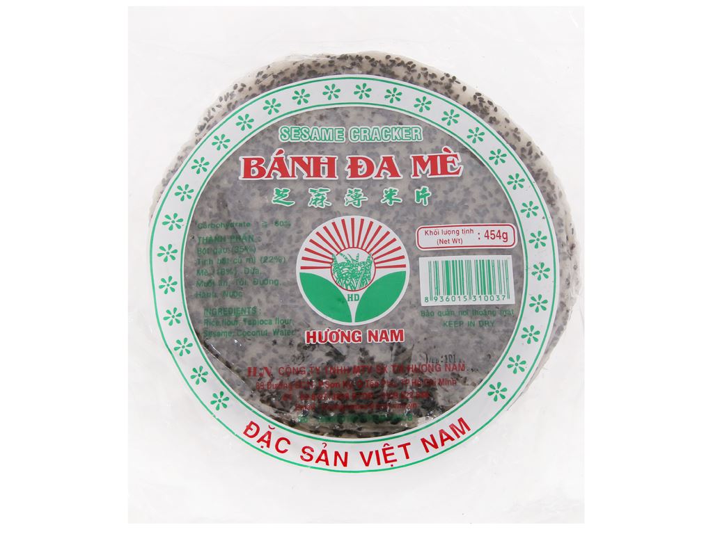 Bánh đa mè đen 20cm Hương Nam 454g giá tốt tại Bách hoá XANH