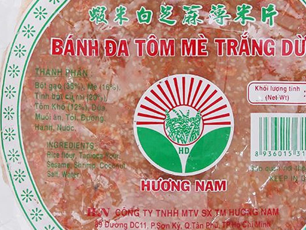 Bánh đa tôm mè trắng dừa 20cm Hương Nam gói 454g 6