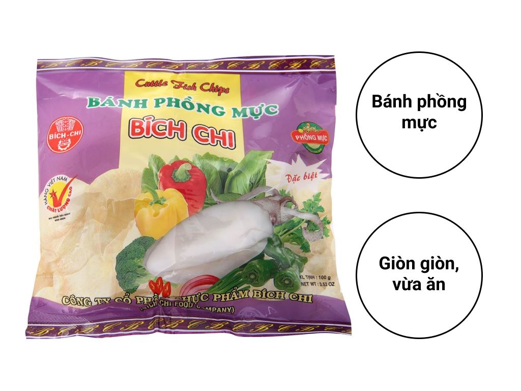 Bánh phồng mực Bích Chi gói 100g 2
