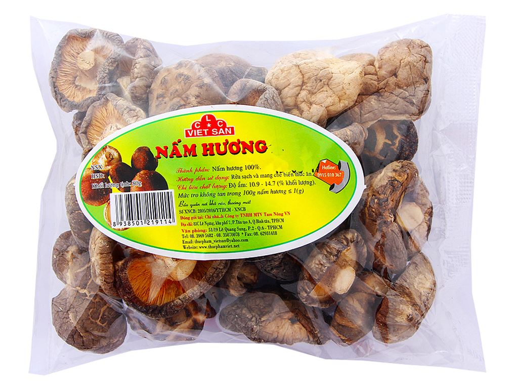 Nấm hương khô Việt San gói 80g 1