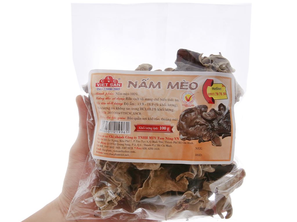 Nấm mèo đen Việt San gói 100g 4