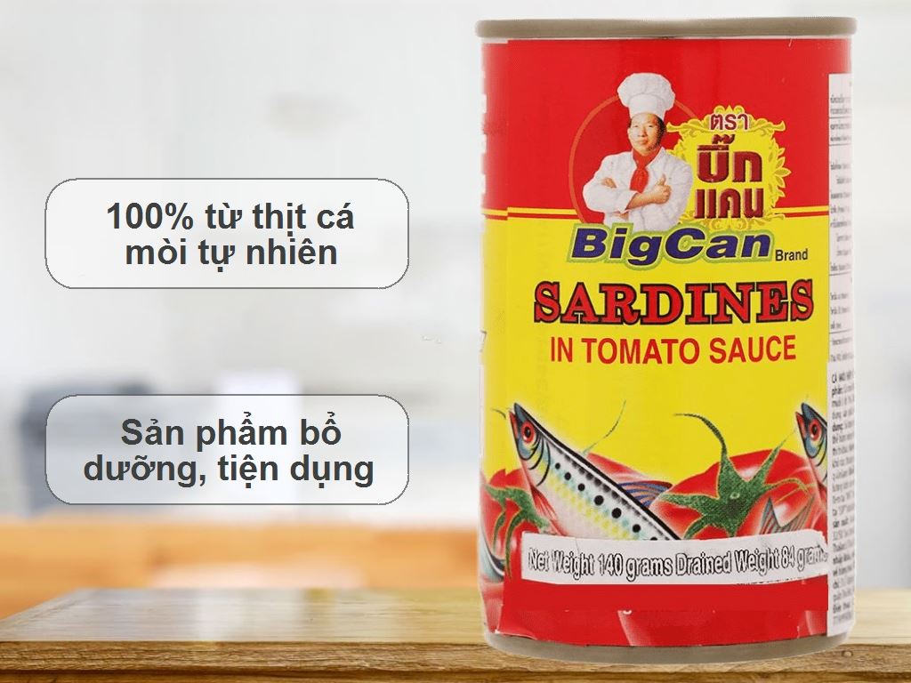 Cá mòi sốt cà chua Bigcan lon 140g 2