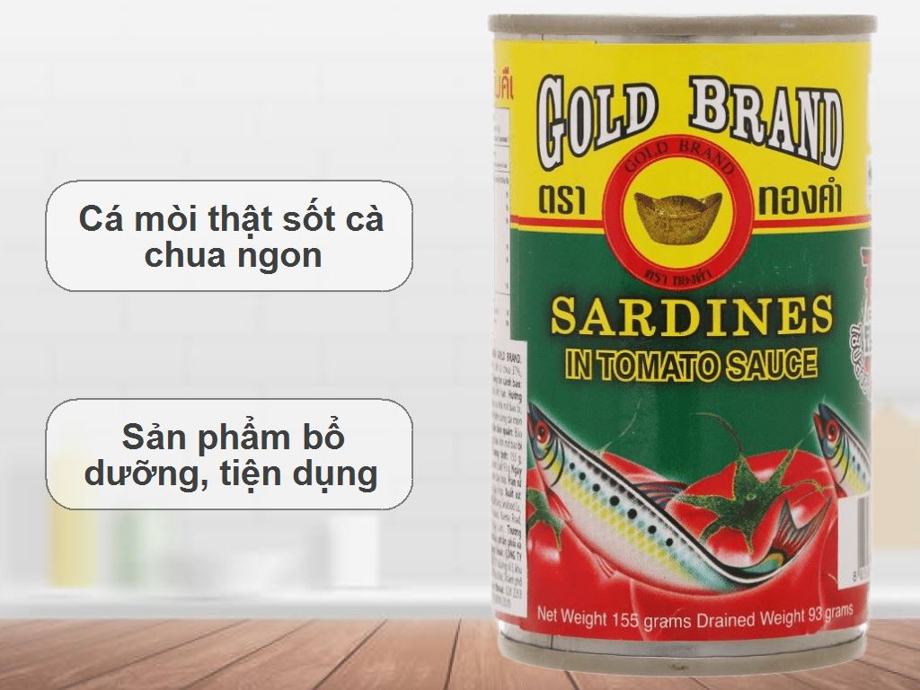 Cá mòi sốt cà chua Gold Brand lon 155g 2