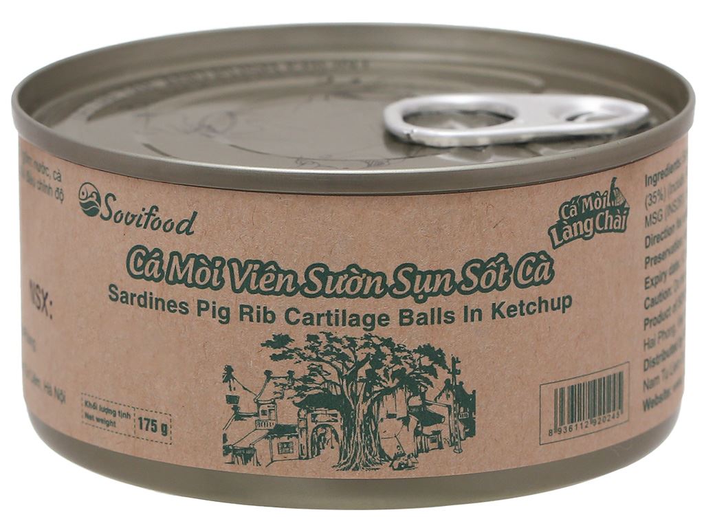 Cá mòi viên sườn sụn sốt cà Làng chài SoviFood hộp 175g 1