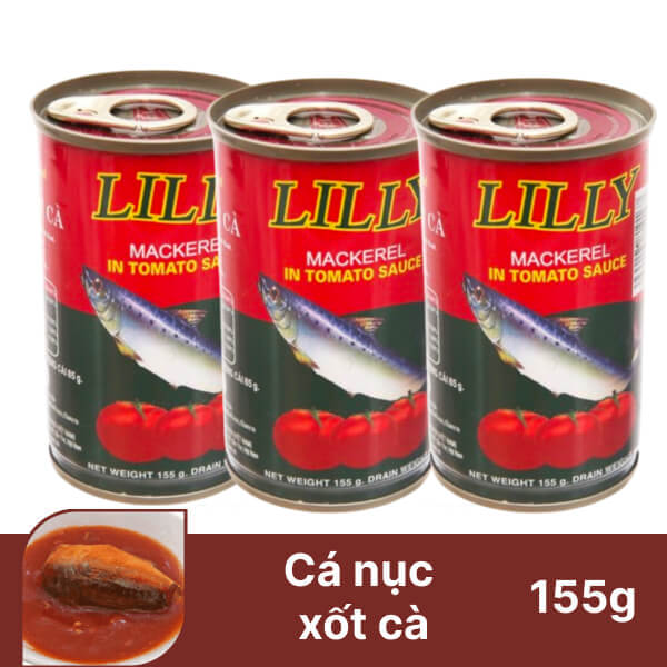 3 hộp cá nục sốt cà Lilly hộp 155g