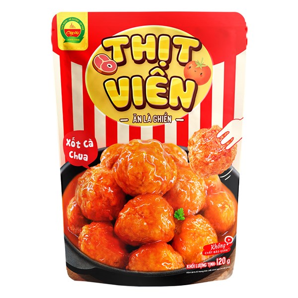 Thịt Viên Ăn Liền Cây Thị Heo Và Gà Xốt Cà Chua 120G (Từ 2 Tuổi)