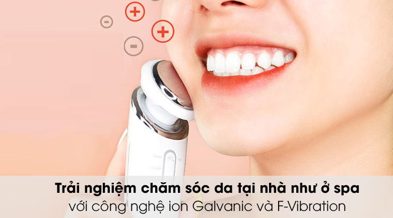 Máy đẩy tinh chất dưỡng trắng Halio Ion White - Tích hợp công nghệ ion Galvanic và công nghệ sóng rung F-Vibration