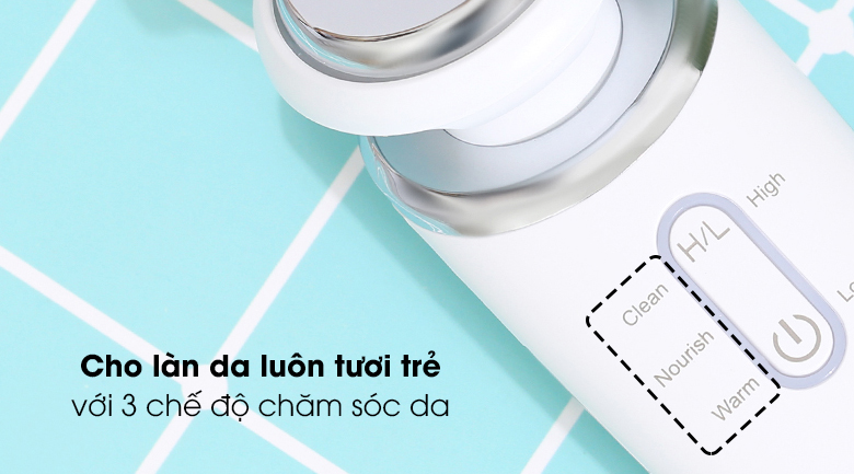 Máy đẩy tinh chất dưỡng trắng Halio Ion White - Trang bị 3 chế độ chăm sóc da