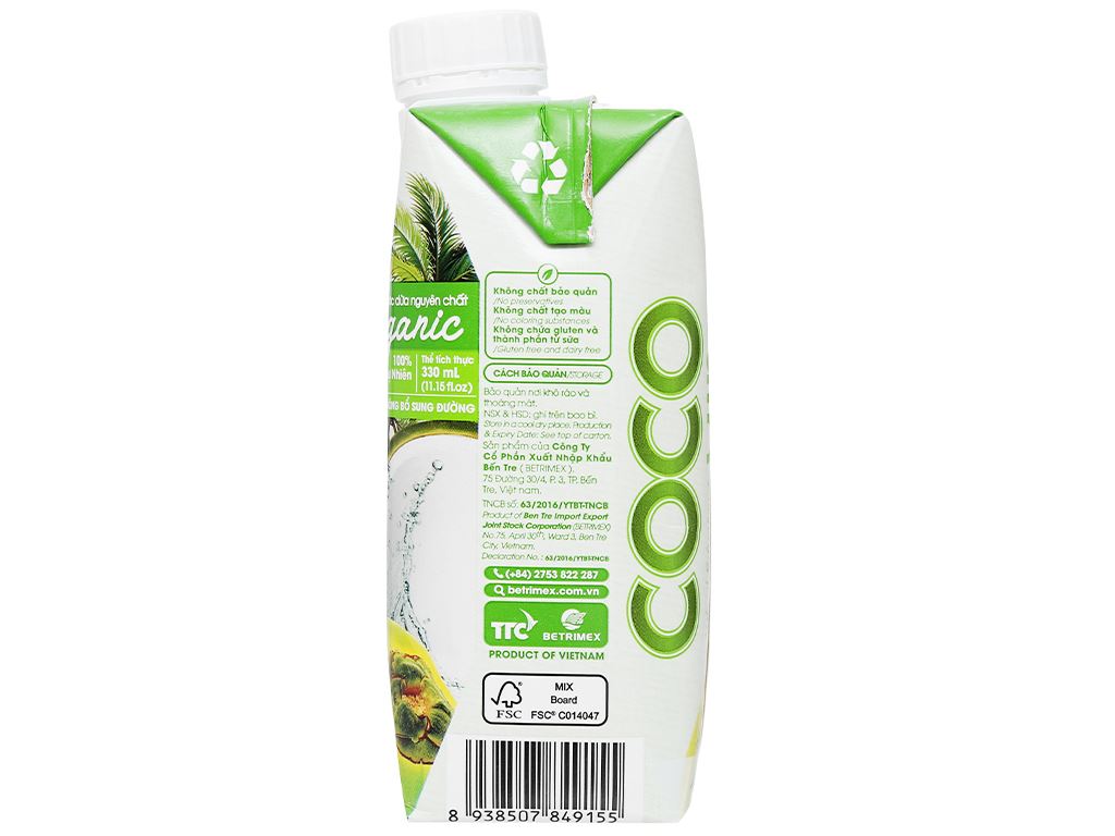 Nước dừa nguyên chất Cocoxim Organic 330ml 3