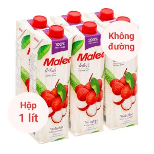 6 hộp nước ép trái vải Malee 1 lít