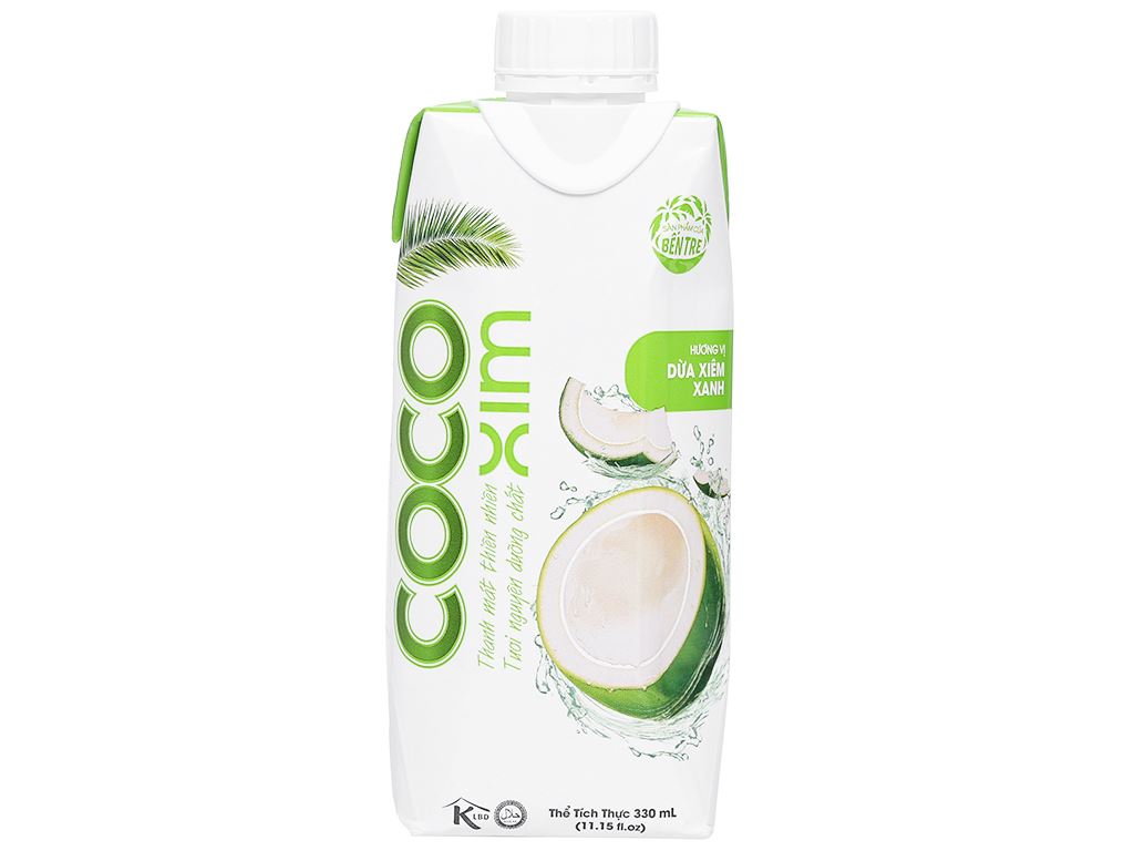 Thùng 12 hộp nước dừa xiêm xanh Cocoxim 330ml 2