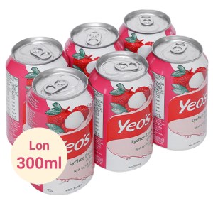 6 lon nước trái vải Yeo's 300ml