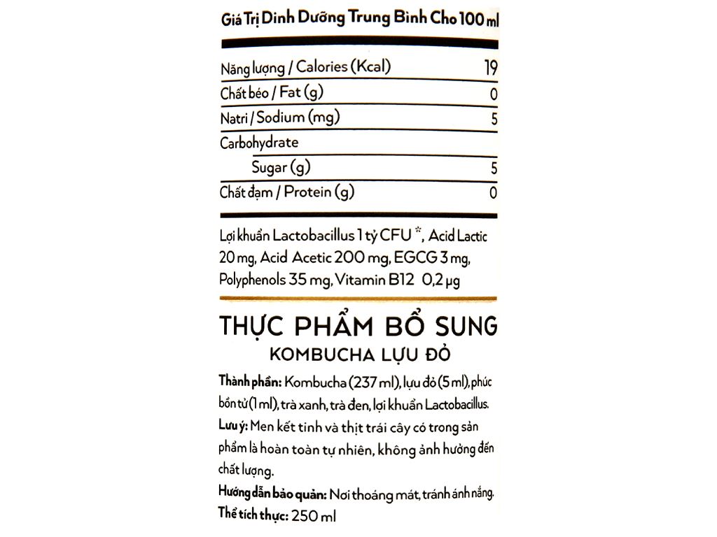 Nước trái cây Star Kombucha vị lựu đỏ 250ml 4
