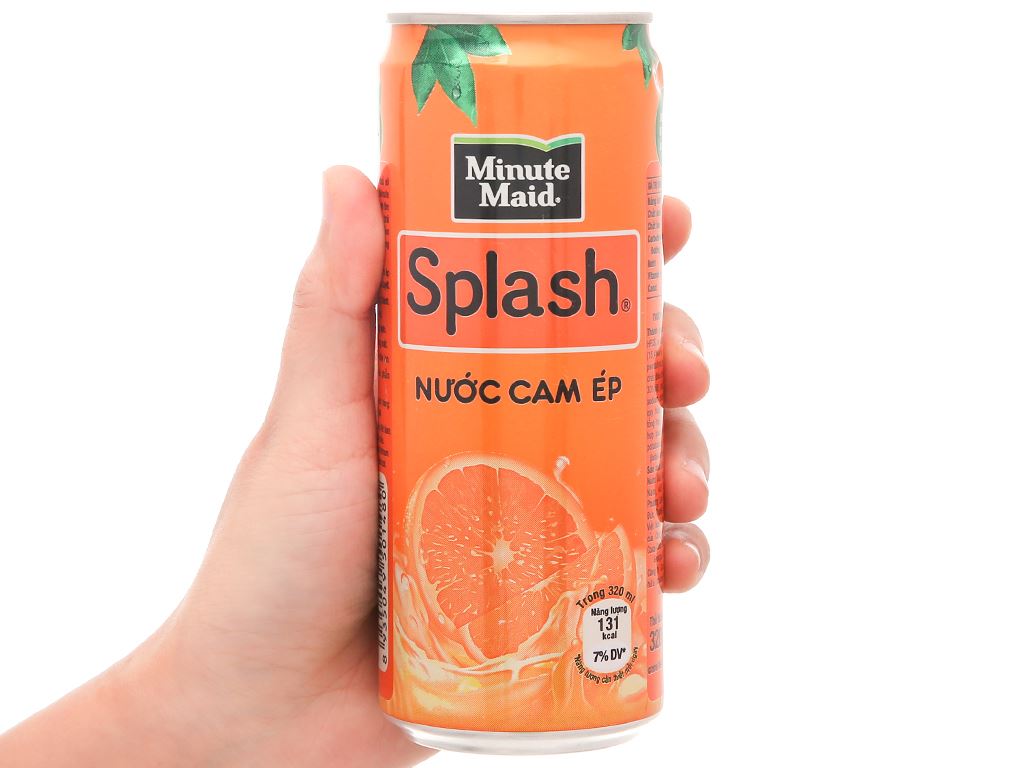 Thùng 24 lon nước cam ép Minute Maid Splash 320ml 2