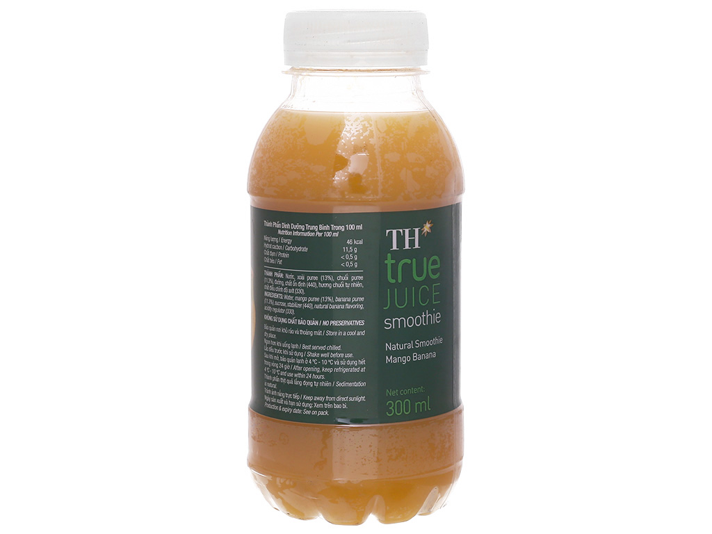 Lốc 6 chai nước trái cây xay xoài chuối TH True Juice 300ml 3