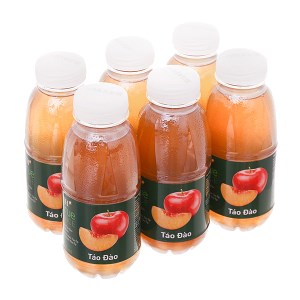 Lốc 6 chai nước táo đào tự nhiên TH True Juice 350ml