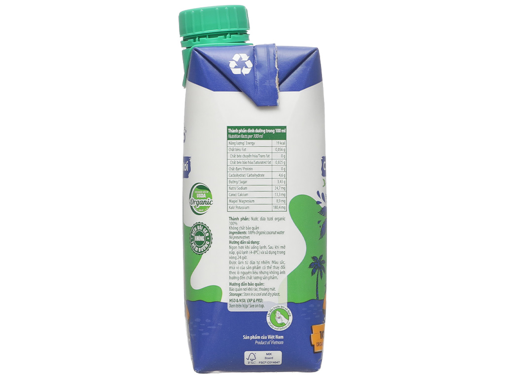 Nước dừa tươi Vietcoco Organic 330ml 7