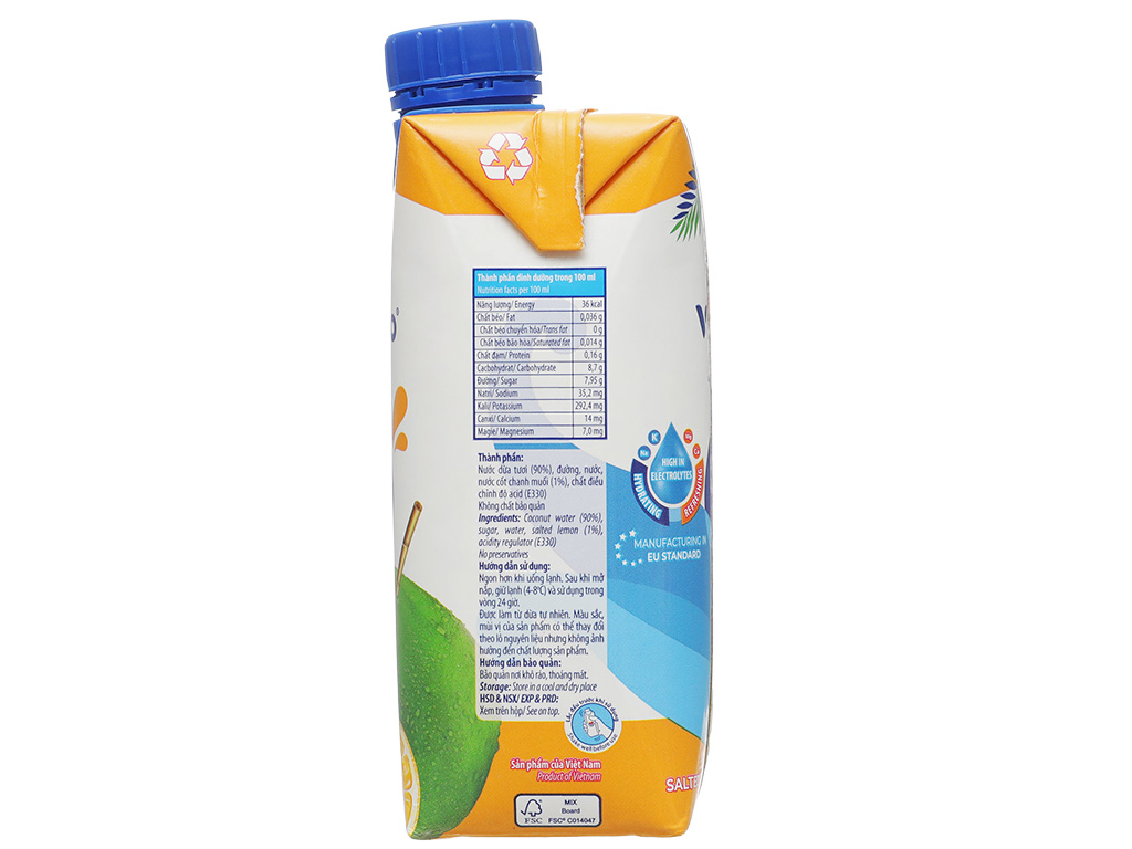 Nước dừa tươi Vietcoco chanh muối 330ml 6