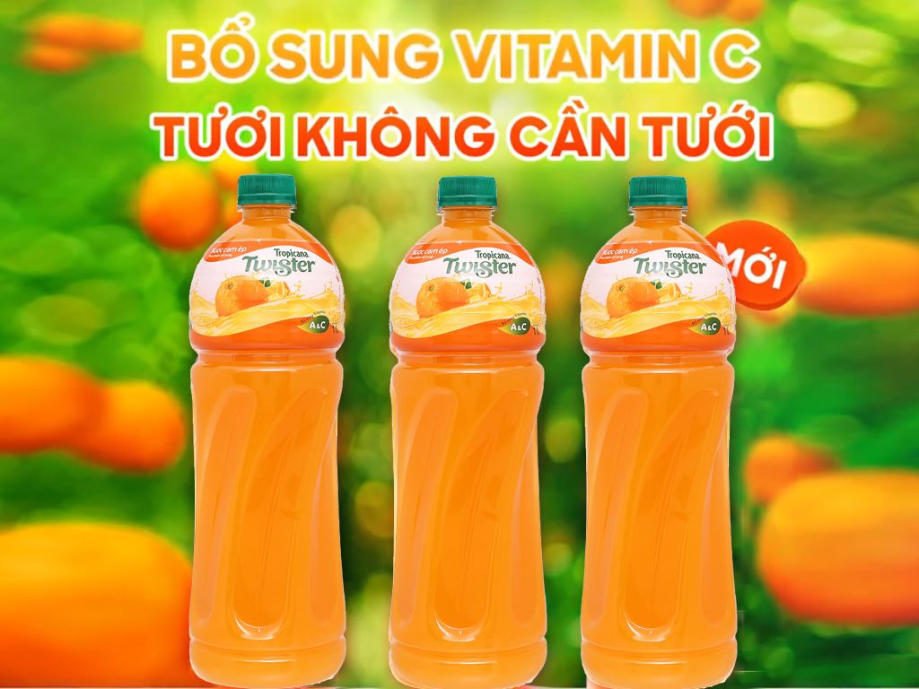 6 chai nước cam ép Twister Tropicana 1 lít tại Bách hóa XANH