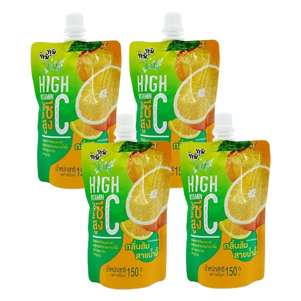 Combo 4 Túi Nước Ép Trái Cây Có Thạch Jelly Gumi Gumi Vị Cam 150G (Từ 3 Tuổi)