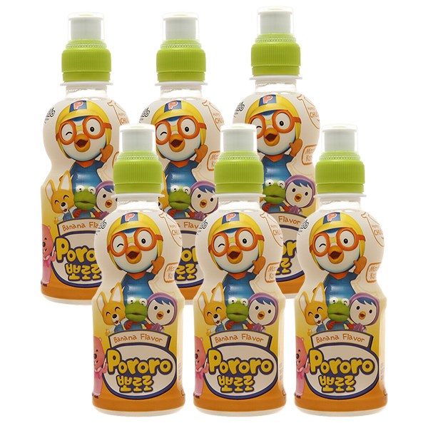 Combo 6 Chai Nước Ép Trái Cây Pororo Vị Chuối 235 Ml (Từ 3 Tuổi)