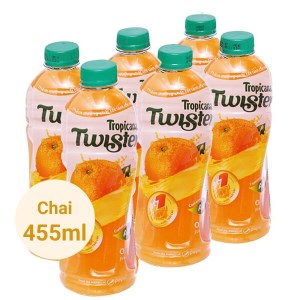 6 chai nước cam ép Twister Tropicana 455ml