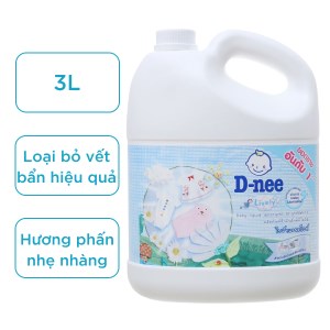 Nước giặt cho bé D-nee Lively trắng hương phấn thơm can 3 lít (bé từ 2 tuổi)