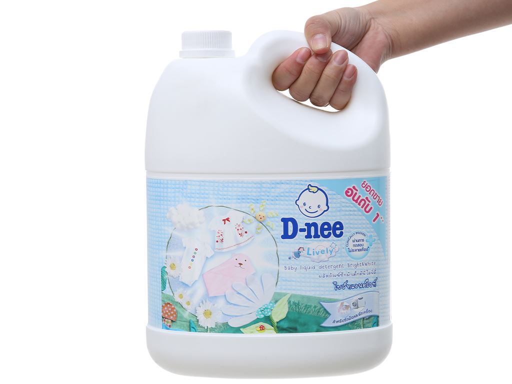 Nước giặt cho bé D-nee Lively trắng hương phấn thơm can 3 lít (bé từ 2 tuổi) 4