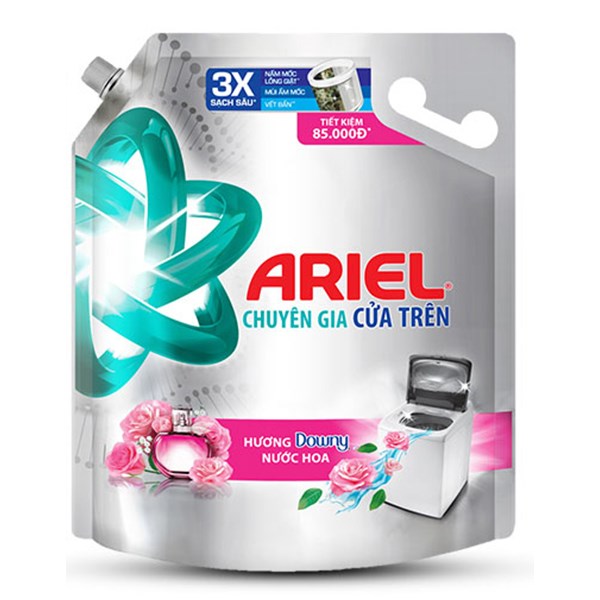 Nước giặt Ariel hương nước hoa Downy túi 3.1 lít