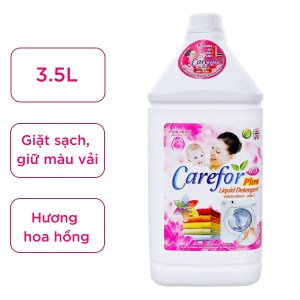 Nước giặt xả cho bé Carefor Plus hương hoa hồng chai 3.5 lít
