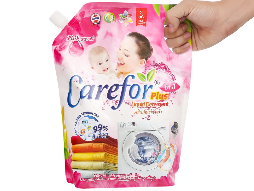 Nước giặt xả cho bé Carefor Plus hương hoa hồng túi 2 lít 4