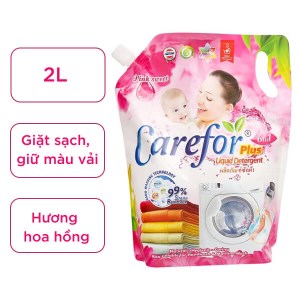 Nước giặt xả cho bé Carefor Plus hương hoa hồng túi 2 lít