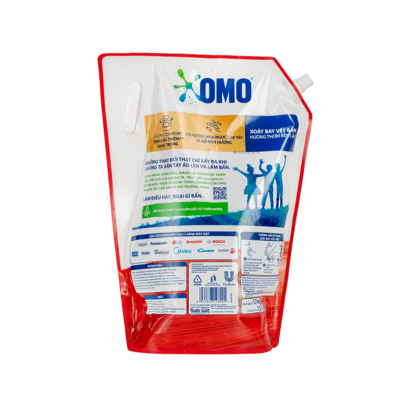 Nước giặt OMO Matic Comfort hương ngọc lan tây, gỗ đàn hương túi 2.8 lít 10