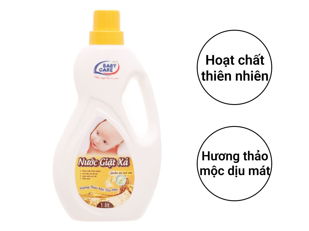 Nước giặt xả cho bé Baby Care hương thảo mộc chai 1 lít 2