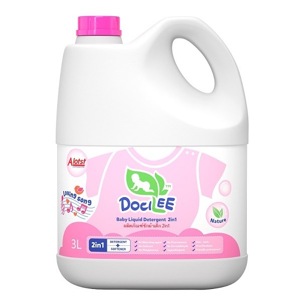 Can nước giặt xả Docilee Hồng hương Loving Song 3L an toàn - AVAKids.com