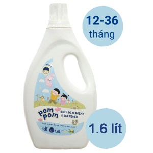 Nước giặt xả Pom Pom cho bé năng động chai 1.6 lít (12-36 tháng)