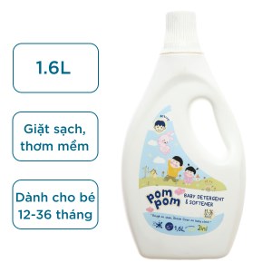 Nước giặt xả Pom Pom cho bé năng động chai 1.6 lít (12-36 tháng)
