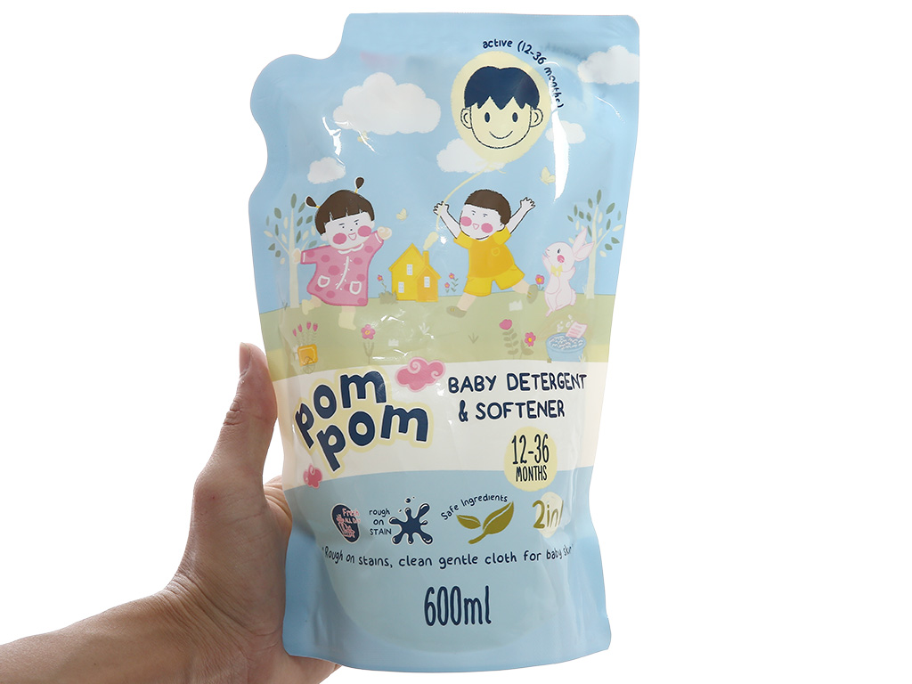 Nước giặt xả Pom Pom cho bé năng động túi 600ml (12-36 tháng) 5