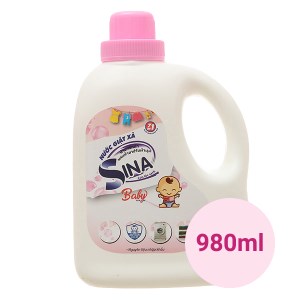 Nước giặt xả baby Sina 7in1 hồng chai 980ml