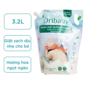 Nước giặt cho bé Oribaby hương hoa ngọt ngào túi 3.2 lít