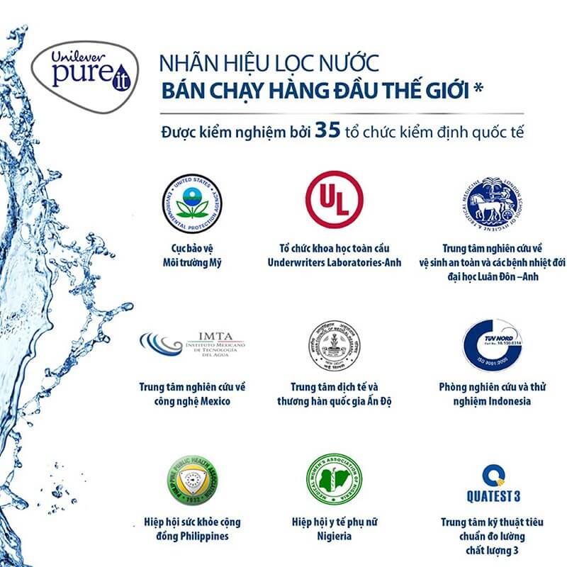 Máy lọc nước Pure-it 9 lít chứng nhận