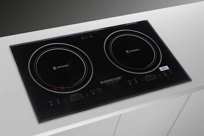 Bếp hồng ngoại đôi lắp âm Sunhouse SHB9102MT Màu Đen