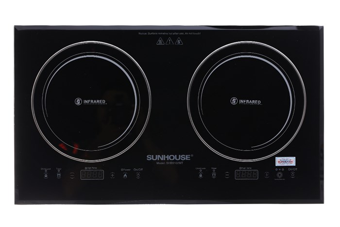 Bếp hồng ngoại đôi lắp âm Sunhouse SHB9102MT Màu Đen