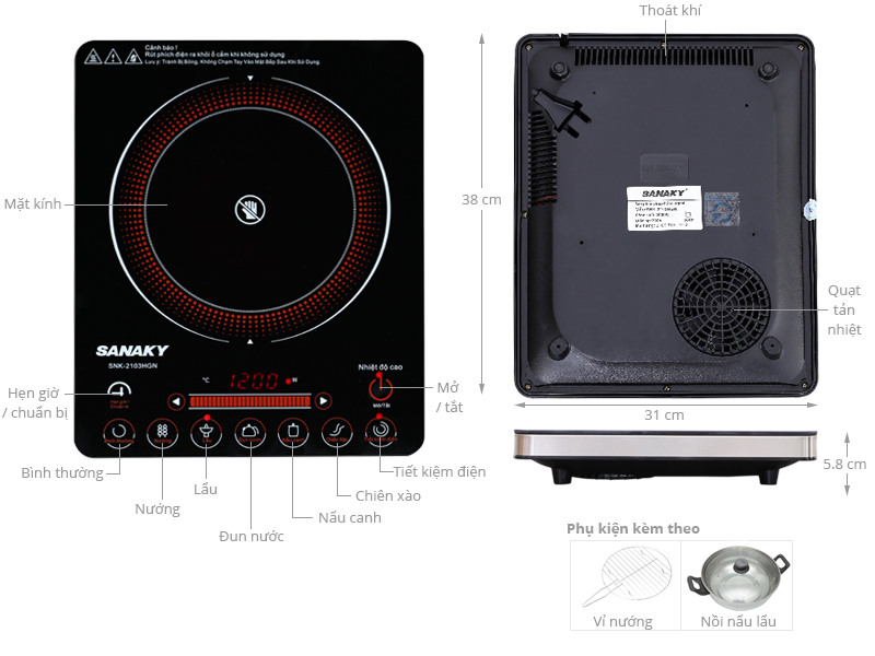 Bếp hồng ngoại Sanaky SNK-2103HGN